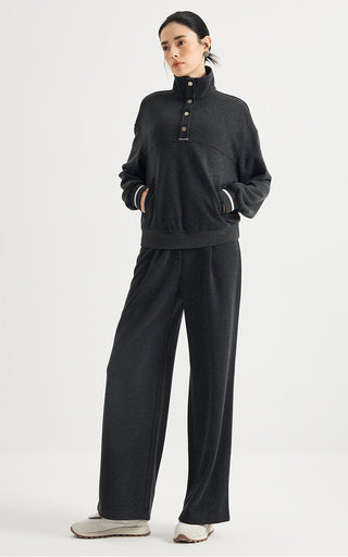 Wool-Blend Wide-Leg Pants