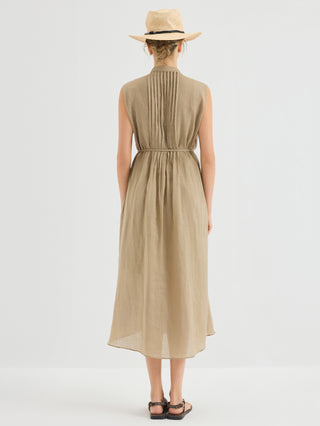 Ramie Sleeveless Midi Dress