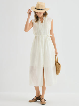 Ramie Sleeveless Midi Dress