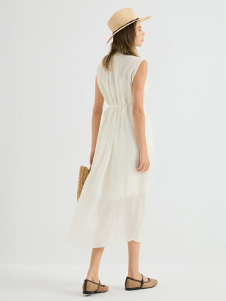 Ramie Sleeveless Midi Dress