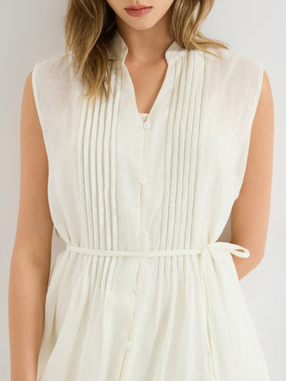 Ramie Sleeveless Midi Dress