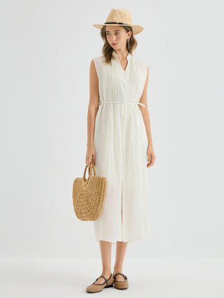 Ramie Sleeveless Midi Dress