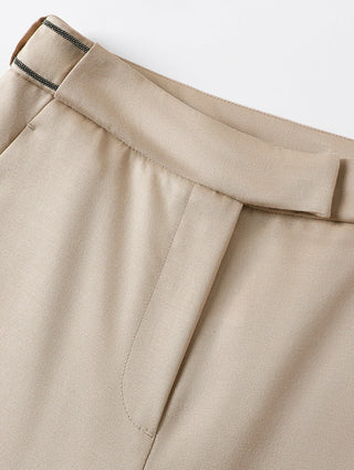 Wool Blend Tapered Pants