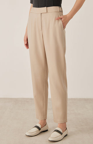 Wool Blend Tapered Pants