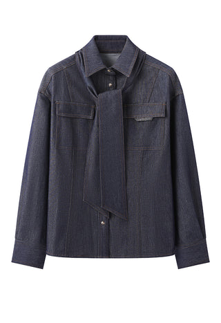 Dark Denim Women's Bow-Tie Shirt