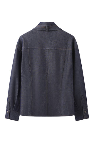 Dark Denim Women's Bow-Tie Shirt