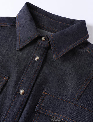 Dark Denim Women's Bow-Tie Shirt