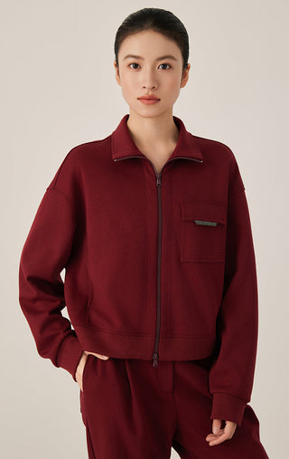 Cotton-Blend Women’s Zip-Up Utility Jacket