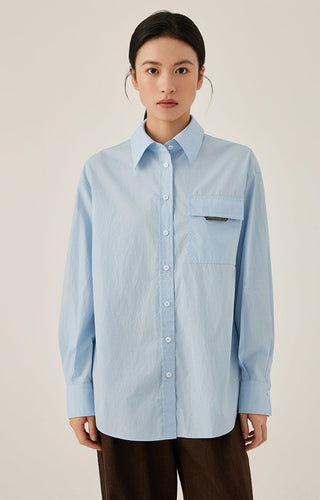 Oversized 100% Cotton Women's Utility Shirt