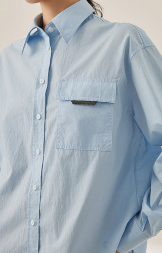 Oversized 100% Cotton Women's Utility Shirt