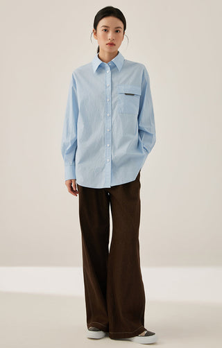 Oversized 100% Cotton Women's Utility Shirt