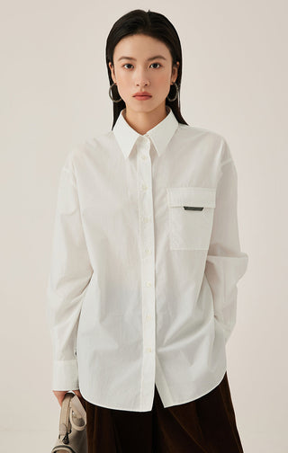 Oversized 100% Cotton Women's Utility Shirt