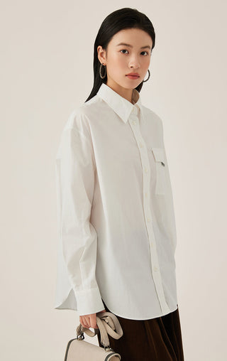 Oversized 100% Cotton Women's Utility Shirt