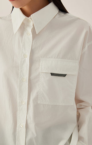 Oversized 100% Cotton Women's Utility Shirt