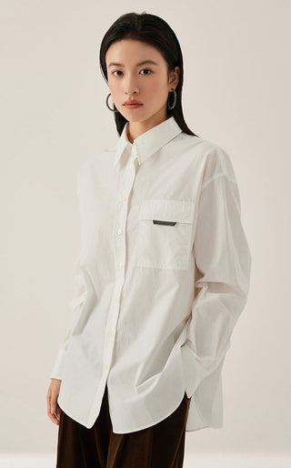 Oversized 100% Cotton Women's Utility Shirt