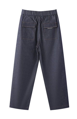 Dark Wash Women's Relaxed Straight-Leg Denim Pants