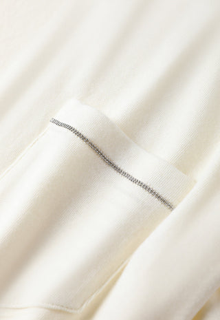 Tencel Blend Women's Mock Neck Knit Top with Pocket Detail