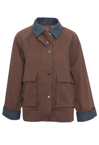 Cotton Wool Blend Stand-Collar Jacket