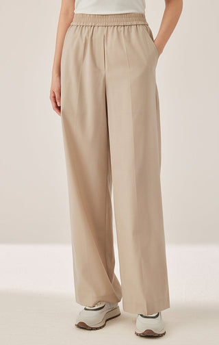 Wool-Blend Women’s Wide-Leg Tailored Pants