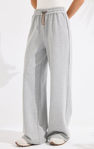 Relaxed Wide-Leg Pants with Beaded Drawstring