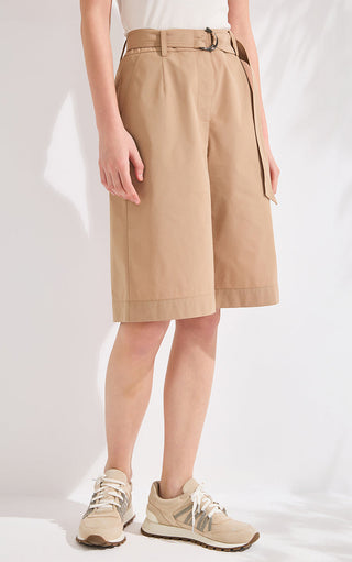 Memory-Fiber Wide-Leg Shorts - serathinan 
