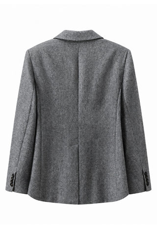 Pearlescent Wool-Cashmere Double-Breasted Blazer