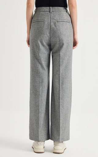 Pearlescent Wool-Cashmere Wide-Leg Trousers
