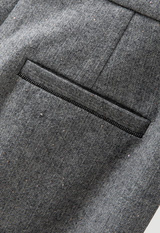 Pearlescent Wool-Cashmere Wide-Leg Trousers