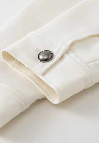 Wool-Blend Cropped Utility Jacket