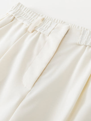 Wool-Blend Wide-Leg Trousers with Beaded Belt Detail
