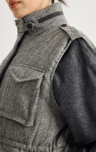 Wool-Blend Utility Down Vest