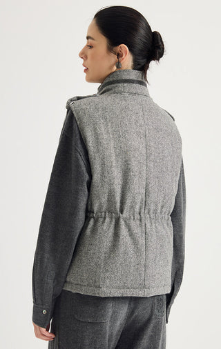 Wool-Blend Utility Down Vest