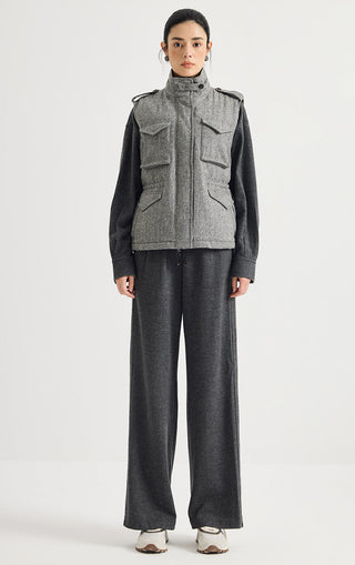 Wool-Blend Utility Down Vest