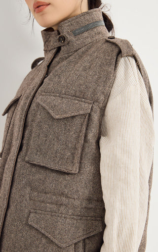 Wool-Blend Utility Down Vest