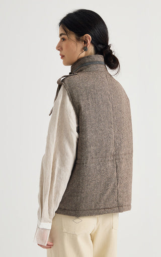 Wool-Blend Utility Down Vest
