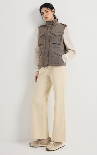 Wool-Blend Utility Down Vest