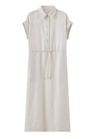 Linen Metallic-Fiber Shirt Dress