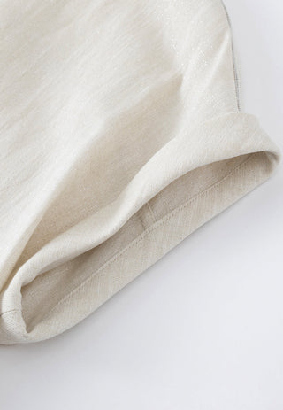 Linen Metallic-Fiber Shirt Dress
