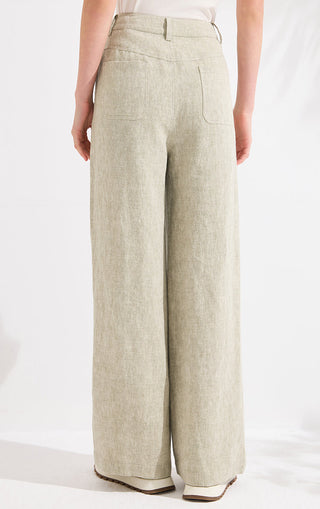 Linen High-Waist Wide-Leg Trousers - serathinan 