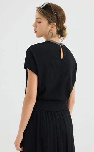 Cotton-Linen Blend Dolman T-Shirt