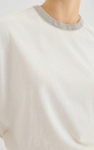 Cotton-Linen Blend Dolman T-Shirt