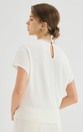 Cotton-Linen Blend Dolman T-Shirt