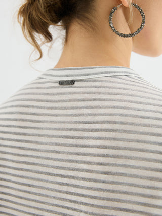 Metallic Stripe T Shirt