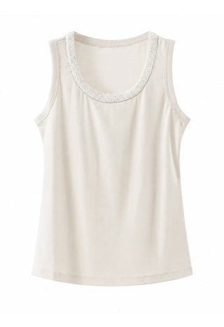 Embellished Trim Ribbed Top