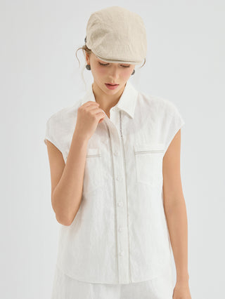 Linen Sleeveless Shirt