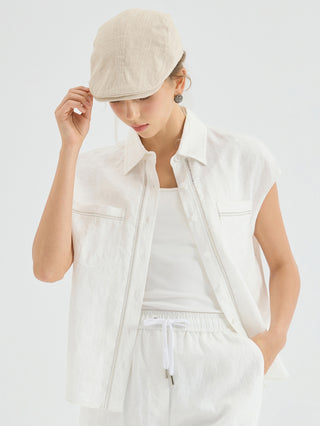 Linen Sleeveless Shirt