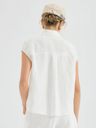 Linen Sleeveless Shirt