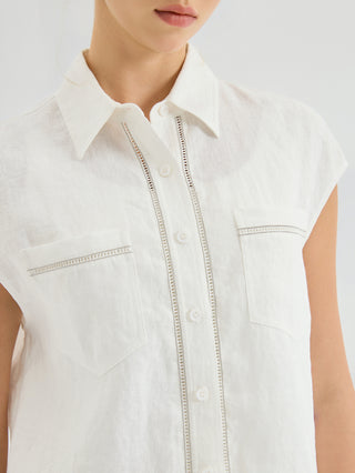 Linen Sleeveless Shirt