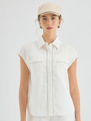 Linen Sleeveless Shirt