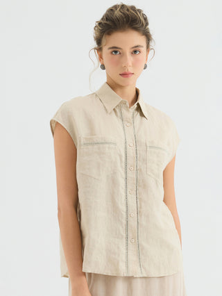Linen Sleeveless Shirt